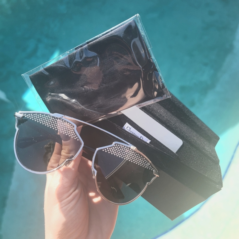 Christian Dior So Real Studded Aviator Sunglasses
